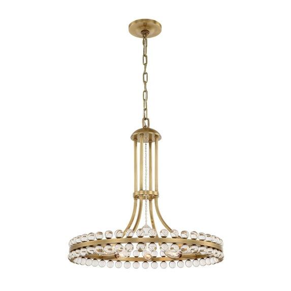 Crystorama Lighting Clover 8 - Light Chandelier in  Aged Brass