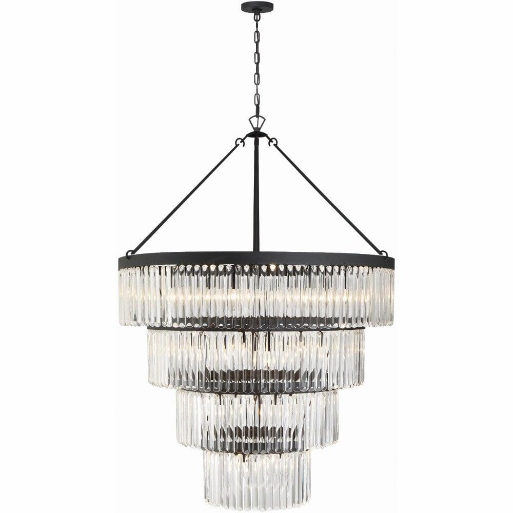 Crystorama Lighting Emory 22 - Light Chandelier in  Black Forged
