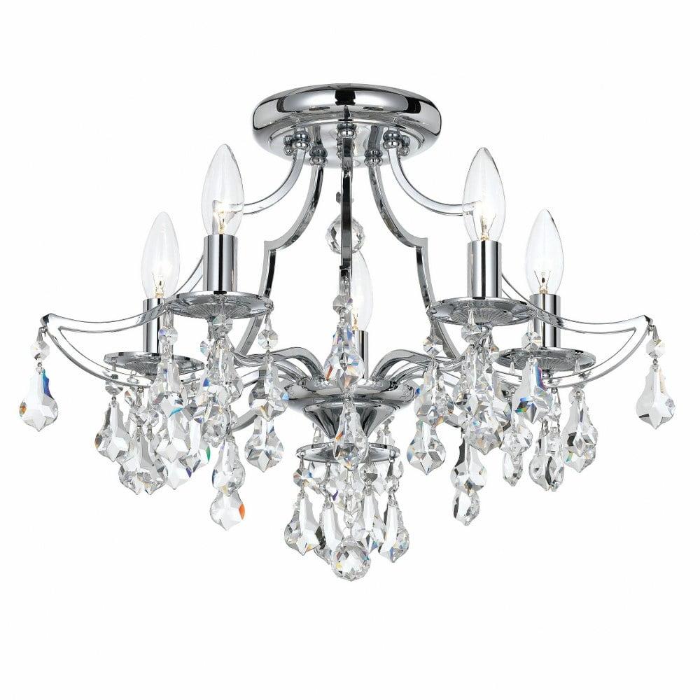 Cedar 5 Light Swarovski Polished Chrome Ceiling Mount