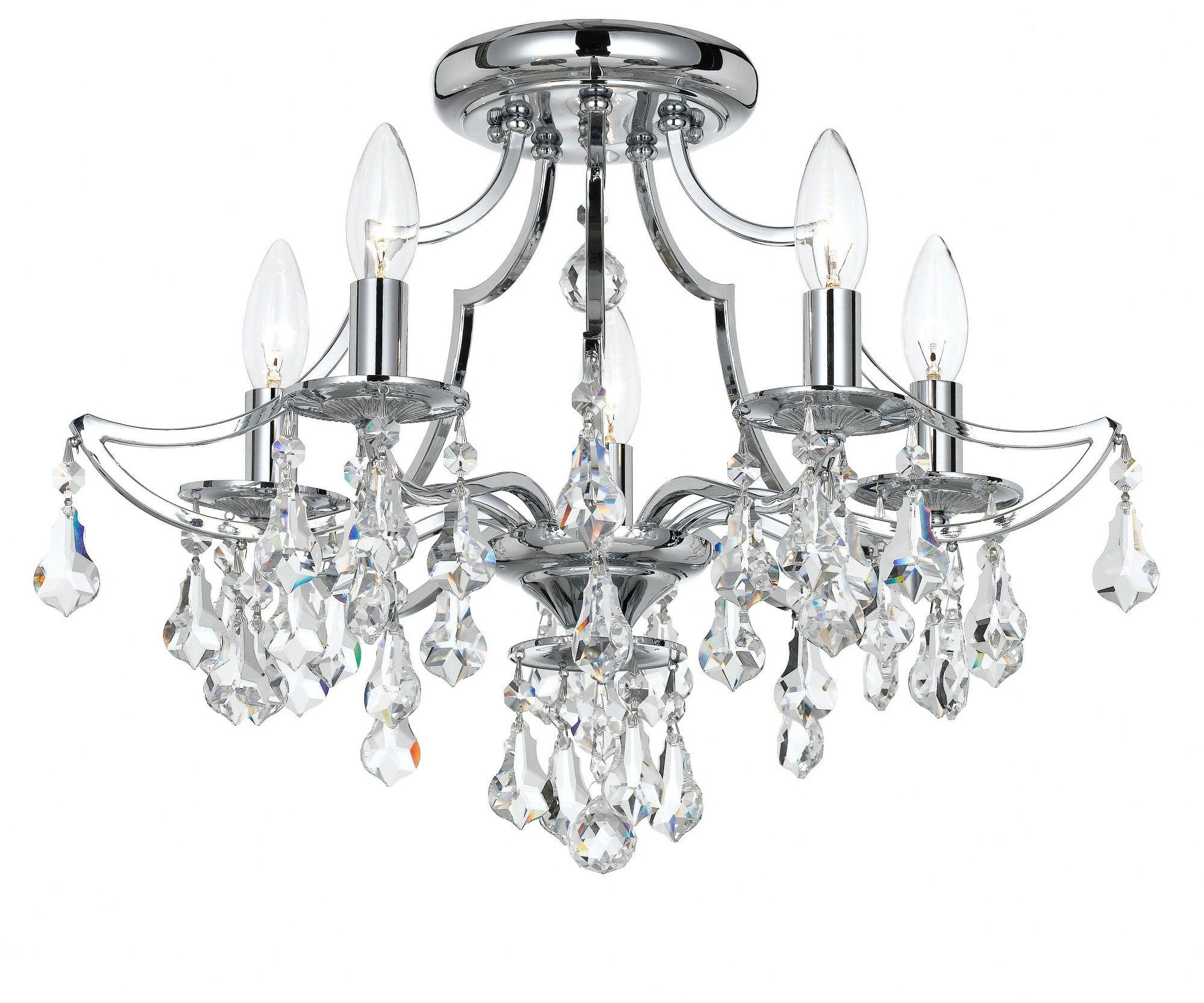 Cedar 5 Light Swarovski Polished Chrome Ceiling Mount
