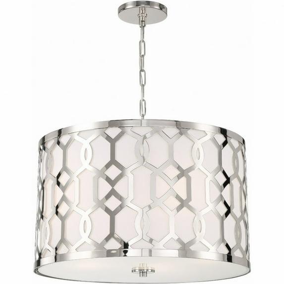 Crystorama Libby Langdon for  Jennings 5 Light Polished Nickel Chandelier - 24.25'' W x 14.75'' H