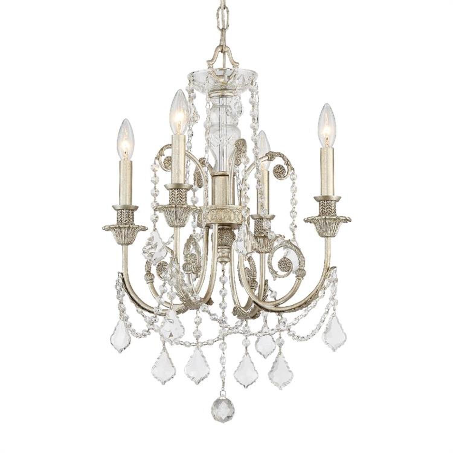 Regis 4 Light Spectra Crystal Olde Silver Mini Chandelier