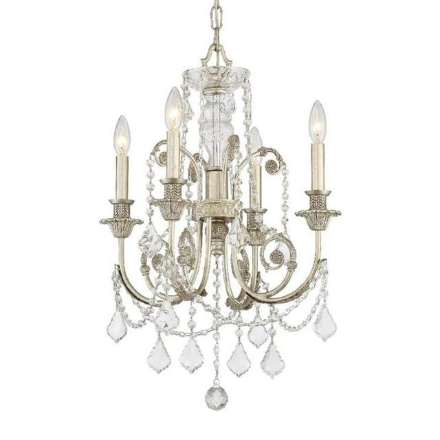 Regis 4 Light Spectra Crystal Olde Silver Mini Chandelier