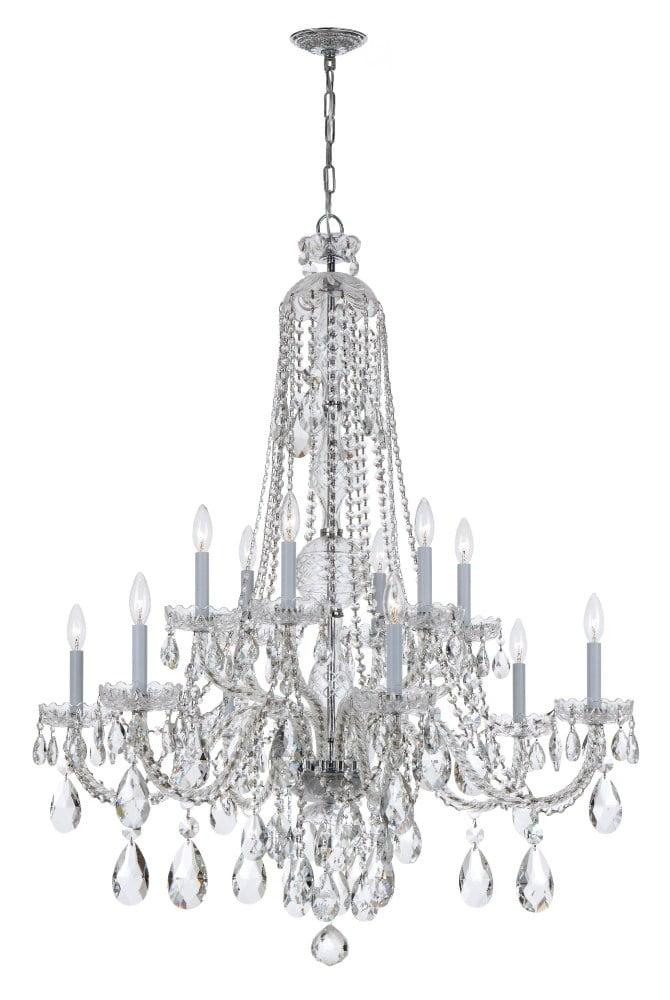 Crystorama Lighting Group 1114-Cl-Mwp Traditional Crystal 12 Light 42" Wide Crystal