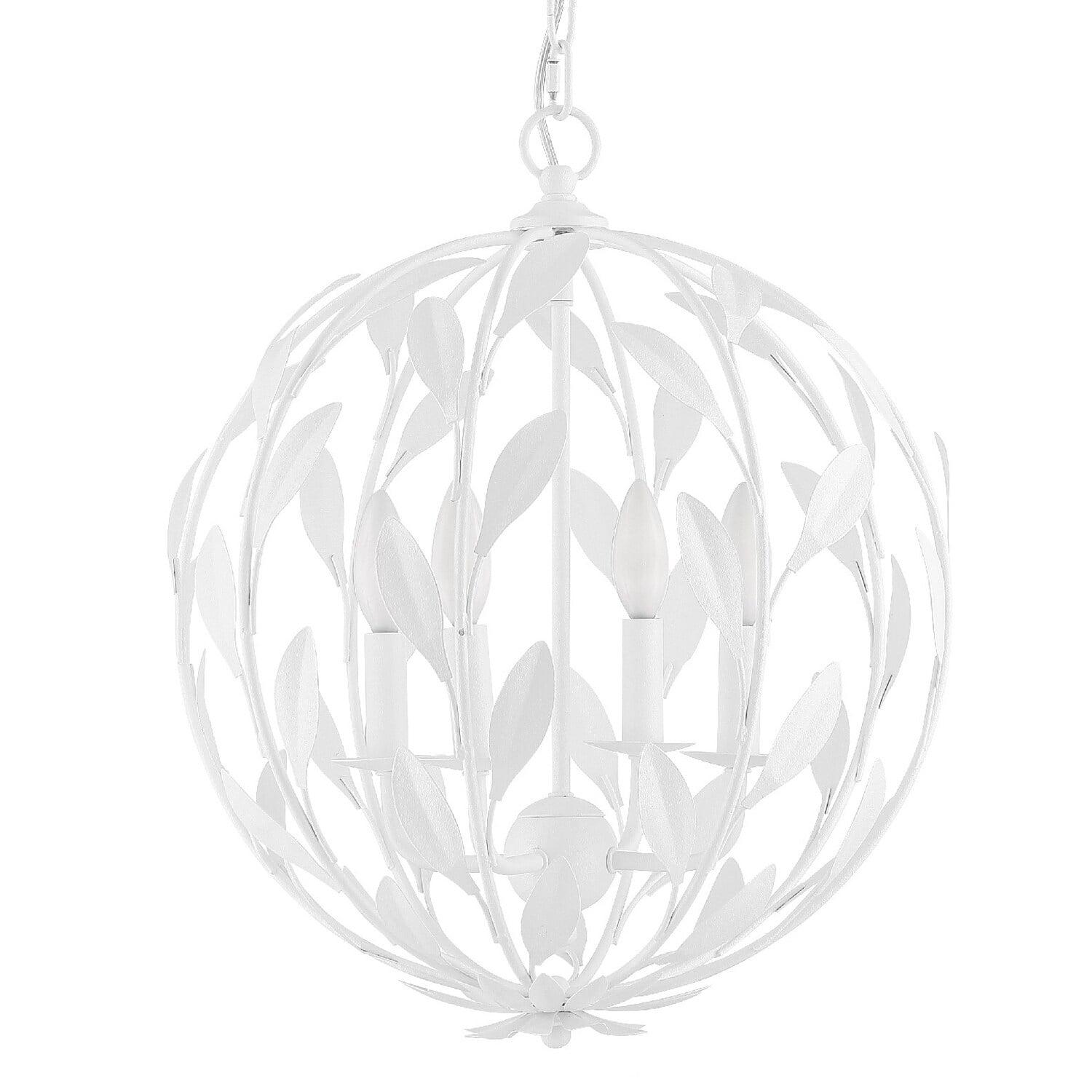 Crystorama Lighting Group 504 Broche 4 Light 16" Wide Taper Candle Pendant - White