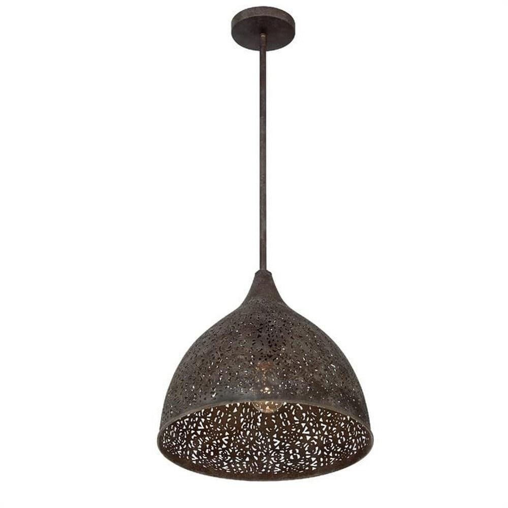 Jasmine 14" Forged Bronze Crystal Pendant Light