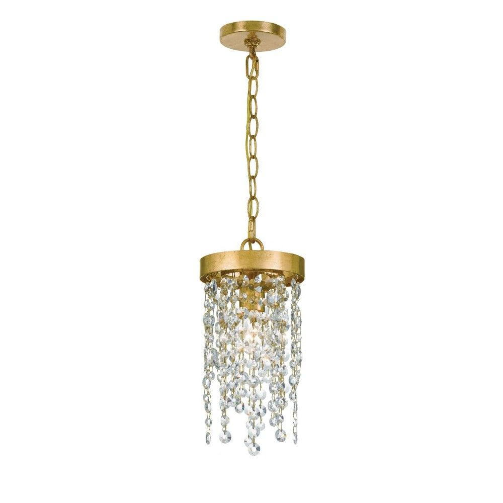 Crystorama Lighting Group Win-610-Cl-Mwp Winham 7" Wide Crystal Mini Pendant - Gold