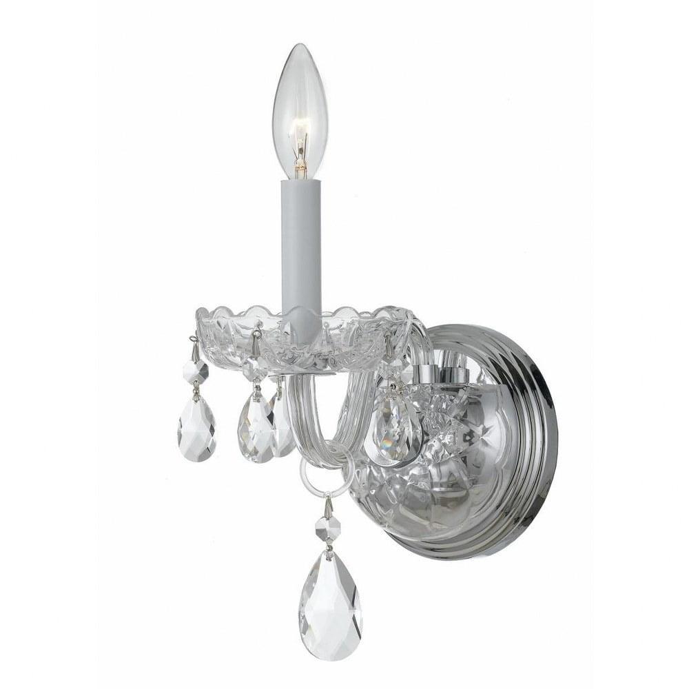 Elegant Swarovski Crystal Polished Chrome 1-Light Wall Sconce