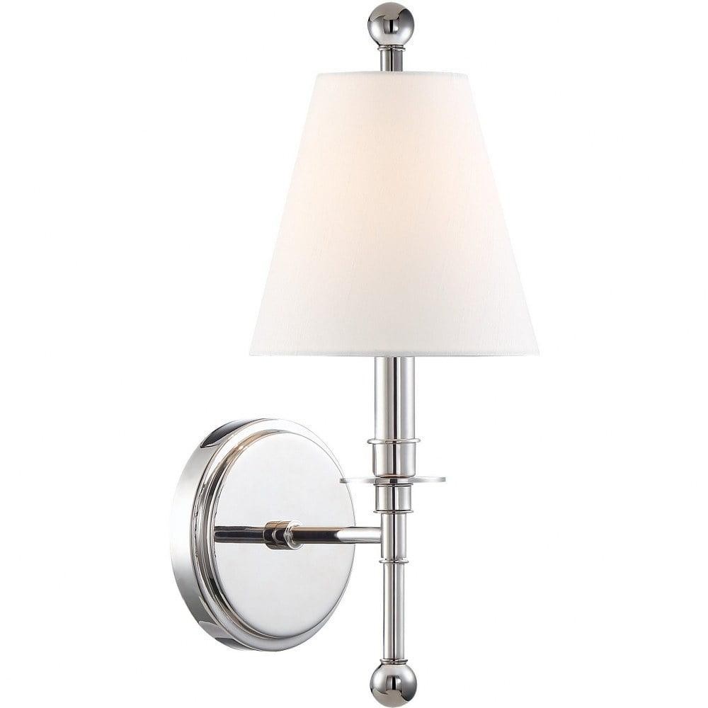 RIV-382-PN-Crystorama Lighting-Riverdale 1-Light Wall Sconce in Traditional Style including 2 Stem Styles - 6 Inches Wide by 14.5 Inches High-Polished