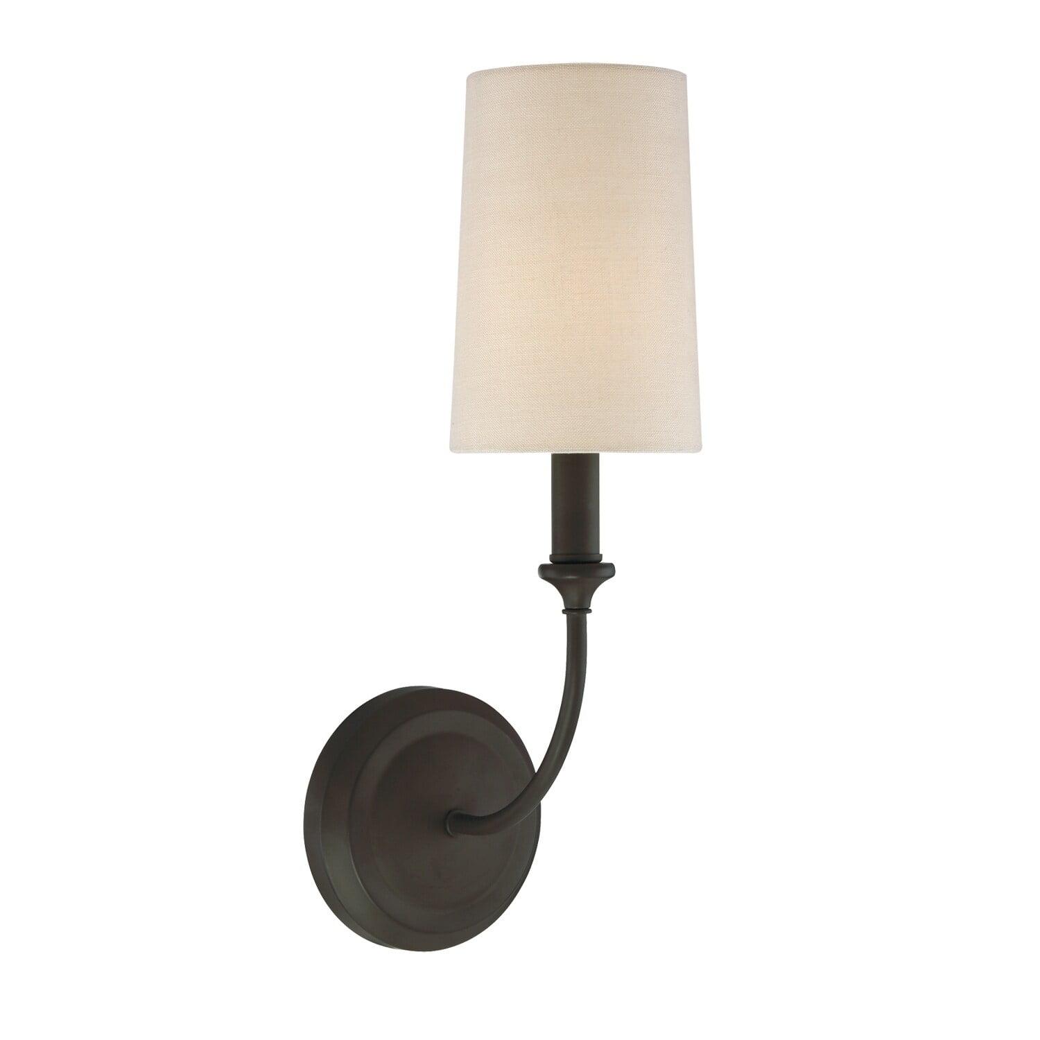 Crystorama Libby Langdon for  Sylvan 1 Light Dark Bronze Sconce - 4.87'' W x 15.75'' H x 7.75'' D