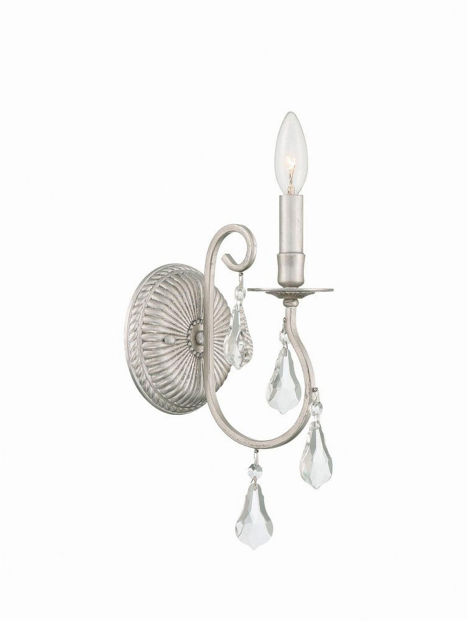 Olde Silver Crystal 1-Light Wall Sconce