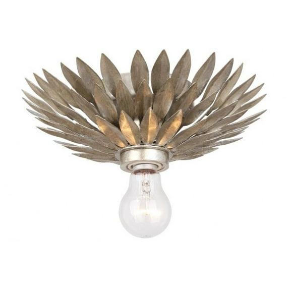 Crystorama Lighting Broche 1 - Light Flush Mount in  Antique Silver