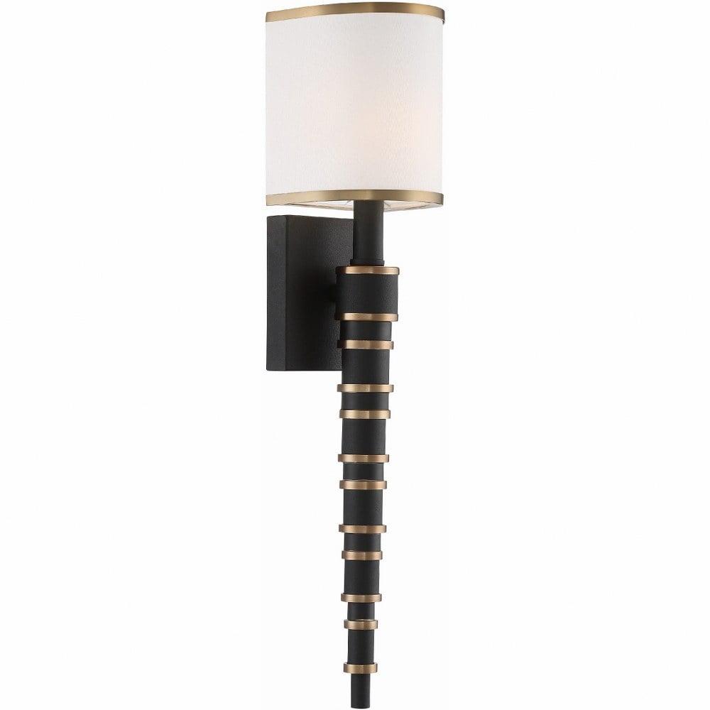 Crystorama Lighting Sloane 1 - Light Sconce in  Vibrant Gold/Black Forged