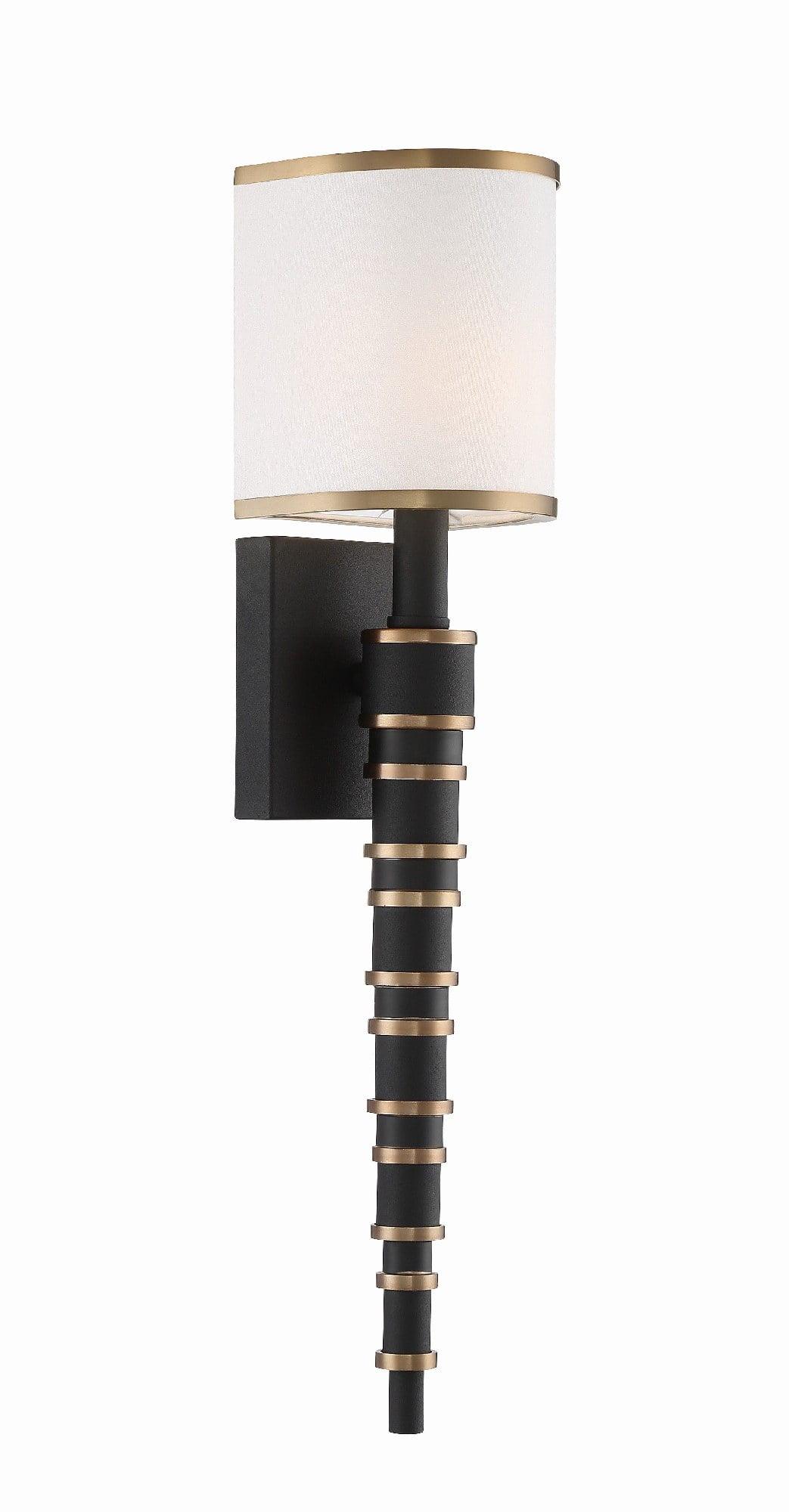 Crystorama Lighting Sloane 1 - Light Sconce in  Vibrant Gold/Black Forged