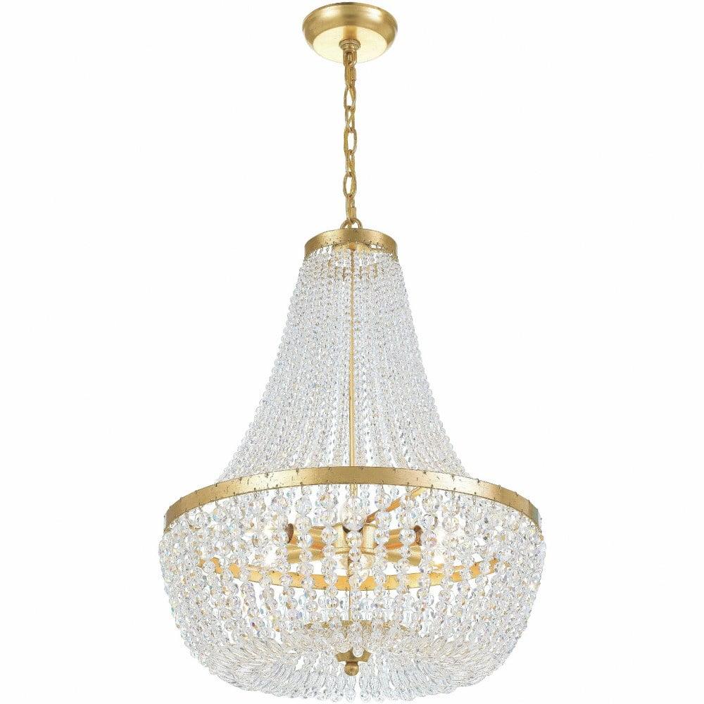 608-GA-Crystorama Lighting-Rylee - Six Light Chandelier in Classic Style - 18.75 Inches Wide by 23.5 Inches High-Antique Gold Finish    -Traditional