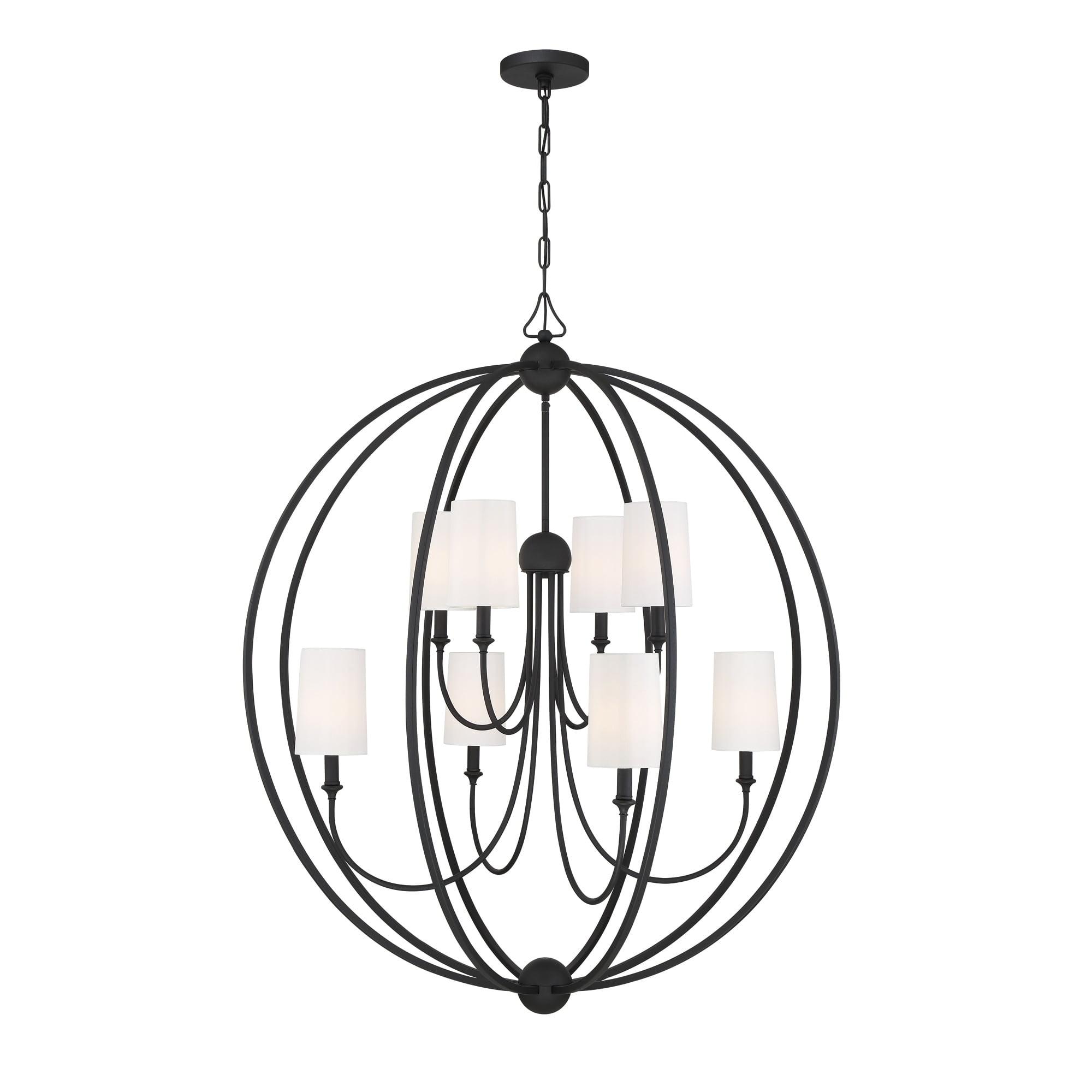 Crystorama Lighting Sylvan 8 - Light Chandelier in  Black Forged