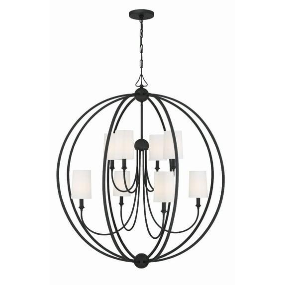 Crystorama Lighting Sylvan 8 - Light Chandelier in  Black Forged