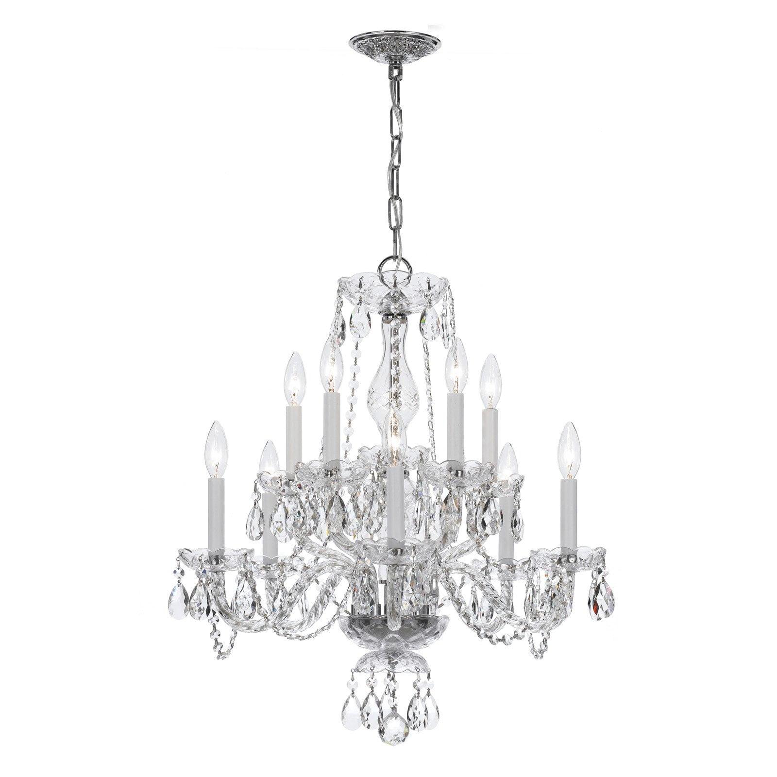 Polished Chrome Mini Crystal 10-Light Chandelier