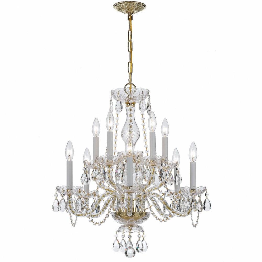 Crystorama Lighting Traditional Crystal 10 - Light Chandelier in  Polished Brass