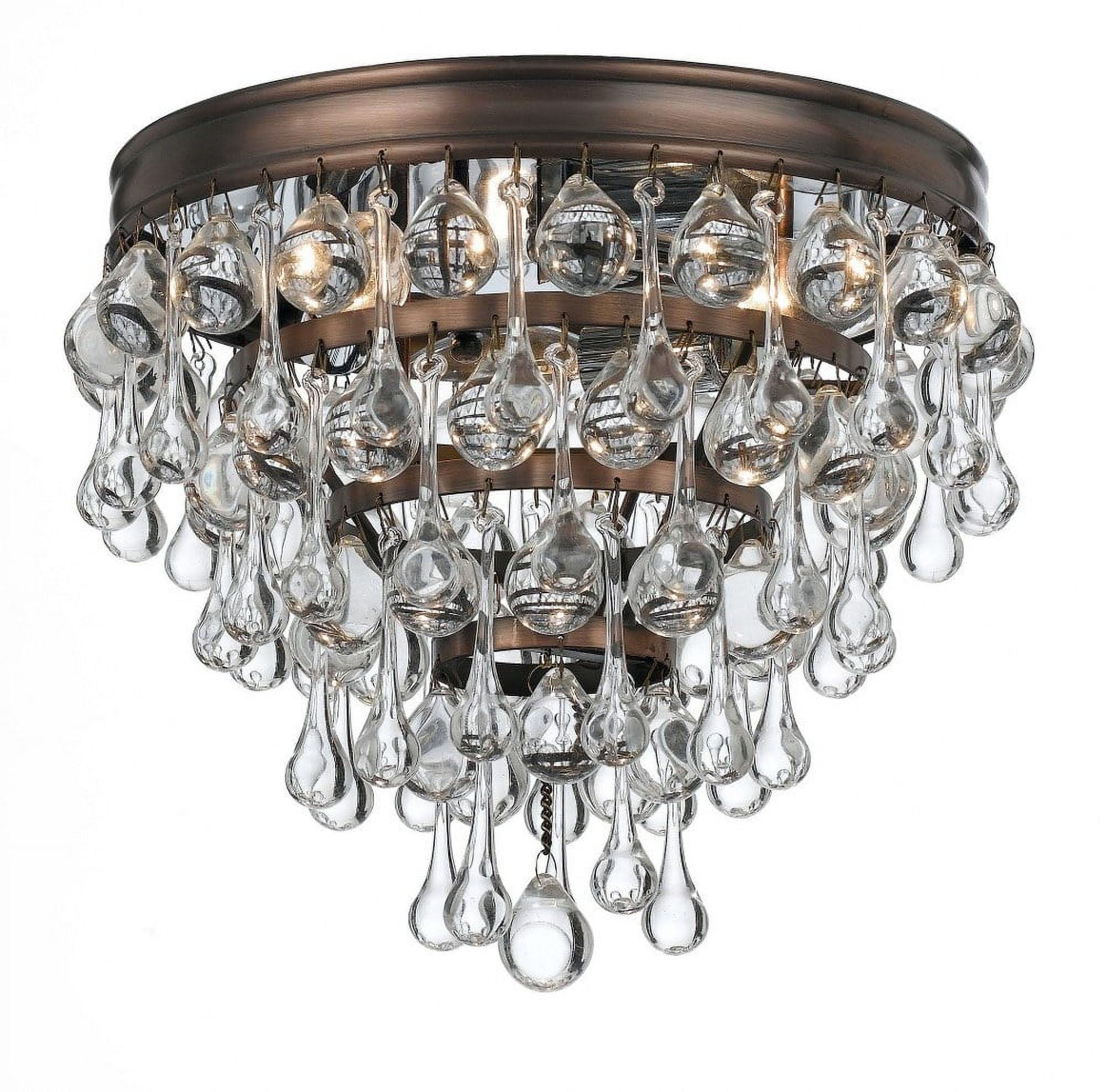 Vibrant Bronze Crystal Tiered Flush Mount Ceiling Light