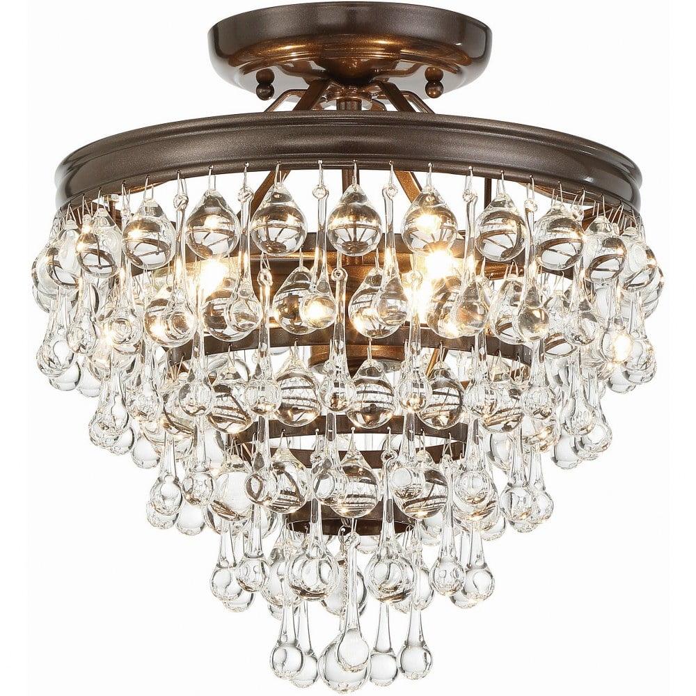 Crystorama Lighting Calypso 3 - Light Semi-Flush Mount in  Vibrant Bronze