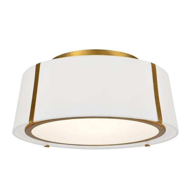 FUL-905-GA-Crystorama Lighting-Fulton - Three Light Flush Mount in Traditional and Contemporary Style - 18 Inches Wide by 8 Inches High-Antique Gold