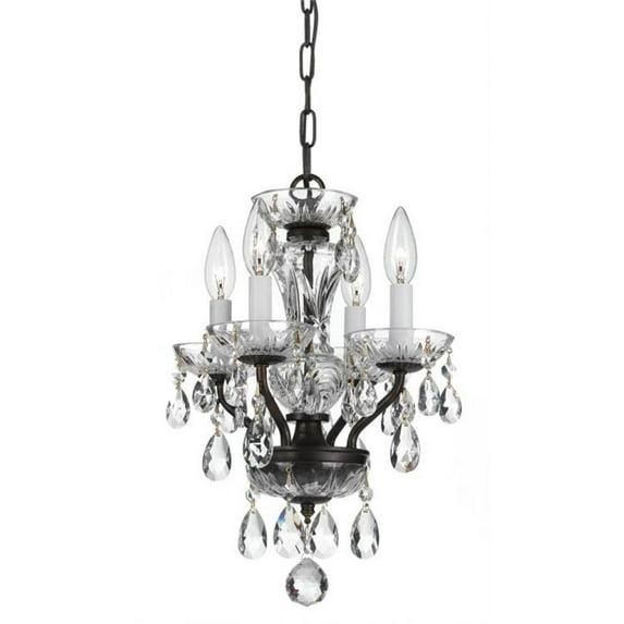 Crystorama Lighting - Traditional Crystal - 15 Inch 4 Light Chandelier-Swarovski