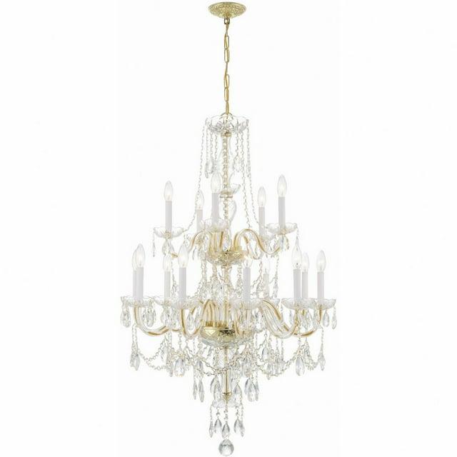 Crystorama Lighting Traditional Crystal 15 - Light Chandelier in  Polished Brass