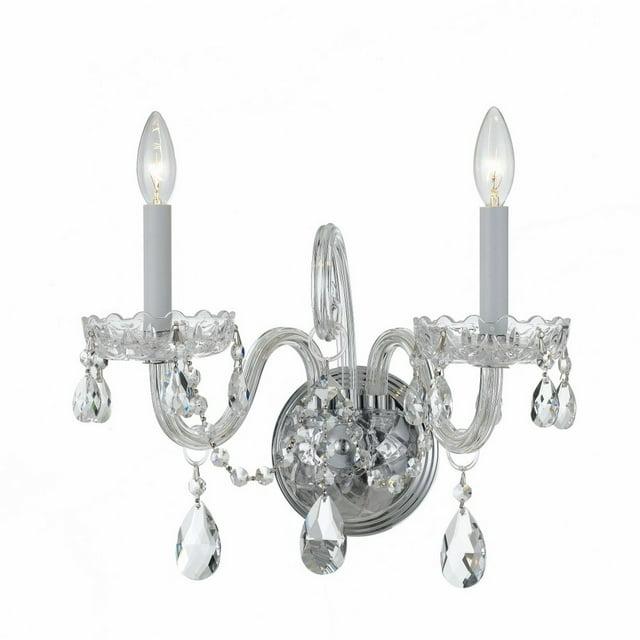 Crystorama Lighting Traditional Crystal 2 - Light Sconce in  Polished Chrome