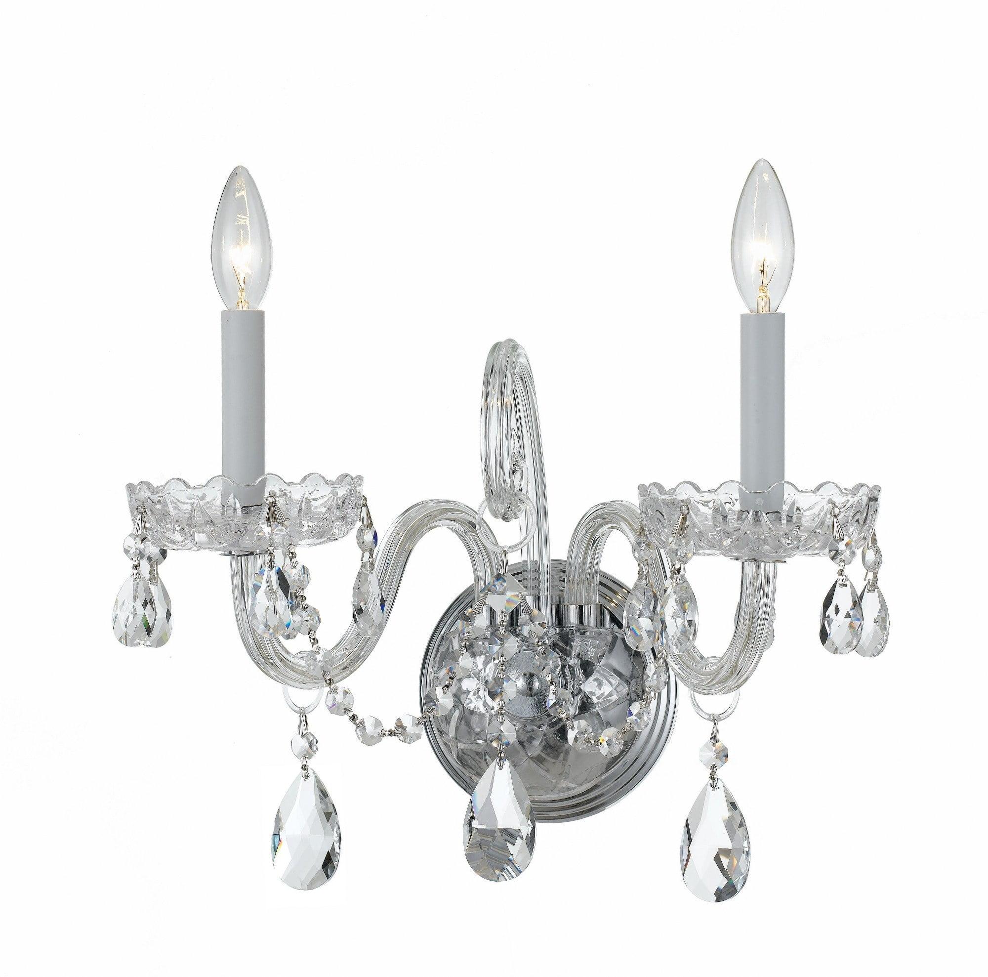 Crystorama Lighting Traditional Crystal 2 - Light Sconce in  Polished Chrome