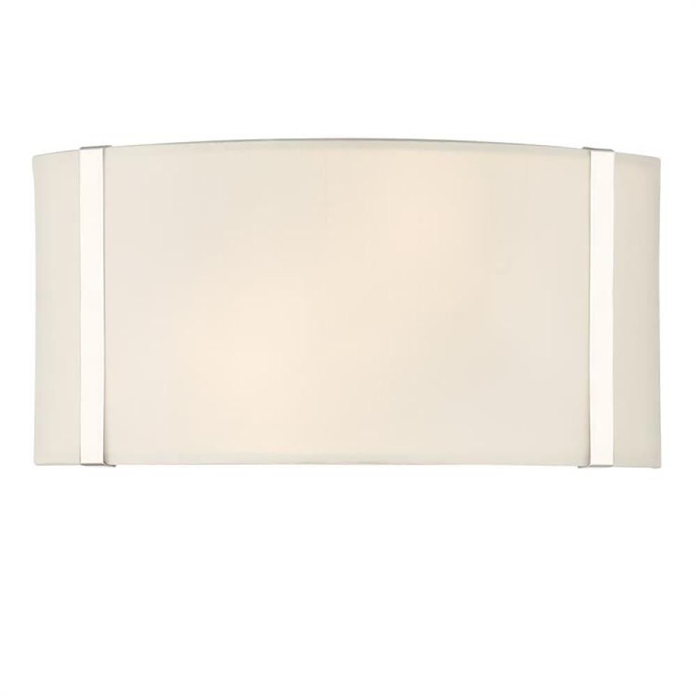 Fulton Polished Nickel Dual Silk Shade Dimmable Wall Sconce