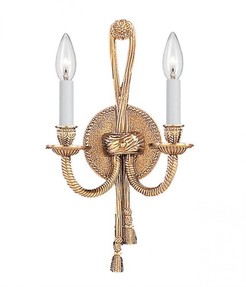 Olde Brass Dimmable 2-Light Cast Brass Wall Sconce