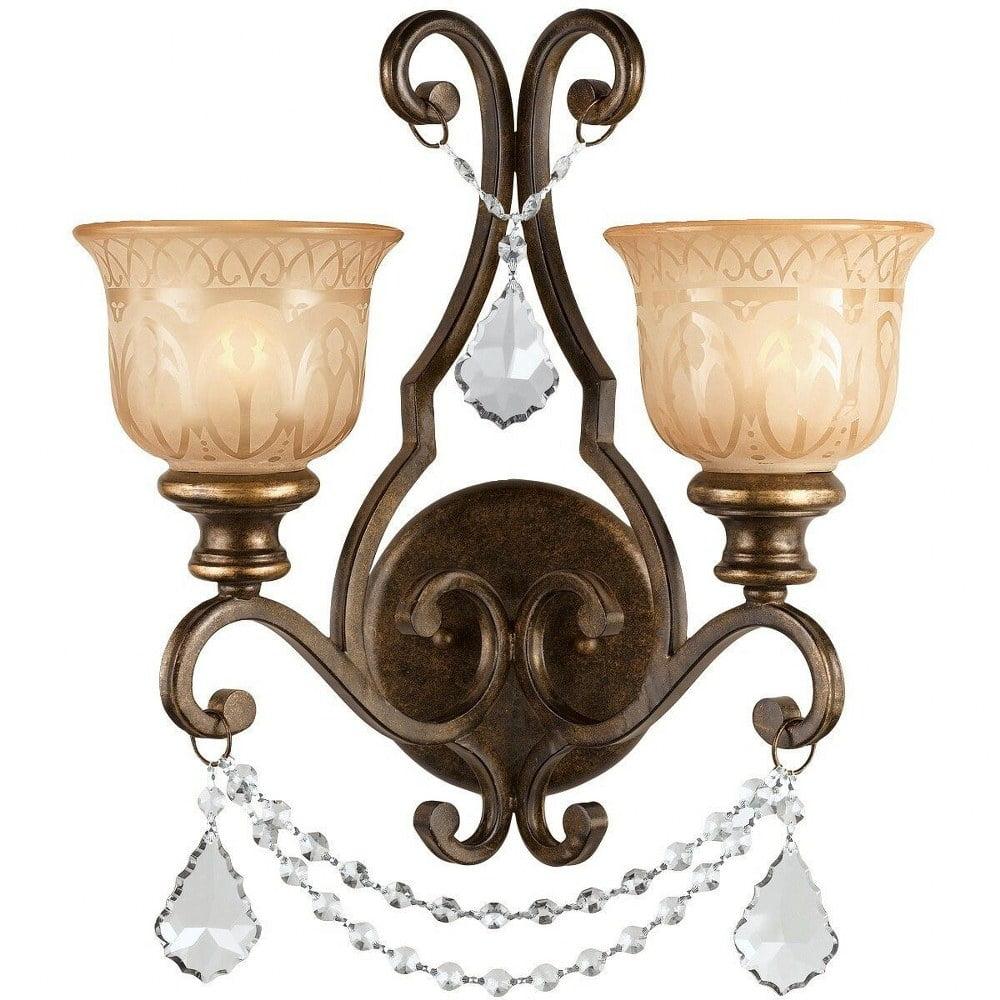 7502-BU-CL-MWP-Crystorama Lighting-Norwalk - Two Light Wall Sconce-Bronze Umber Finish-Hand Cut Crystal Type-Clear Crystal Color