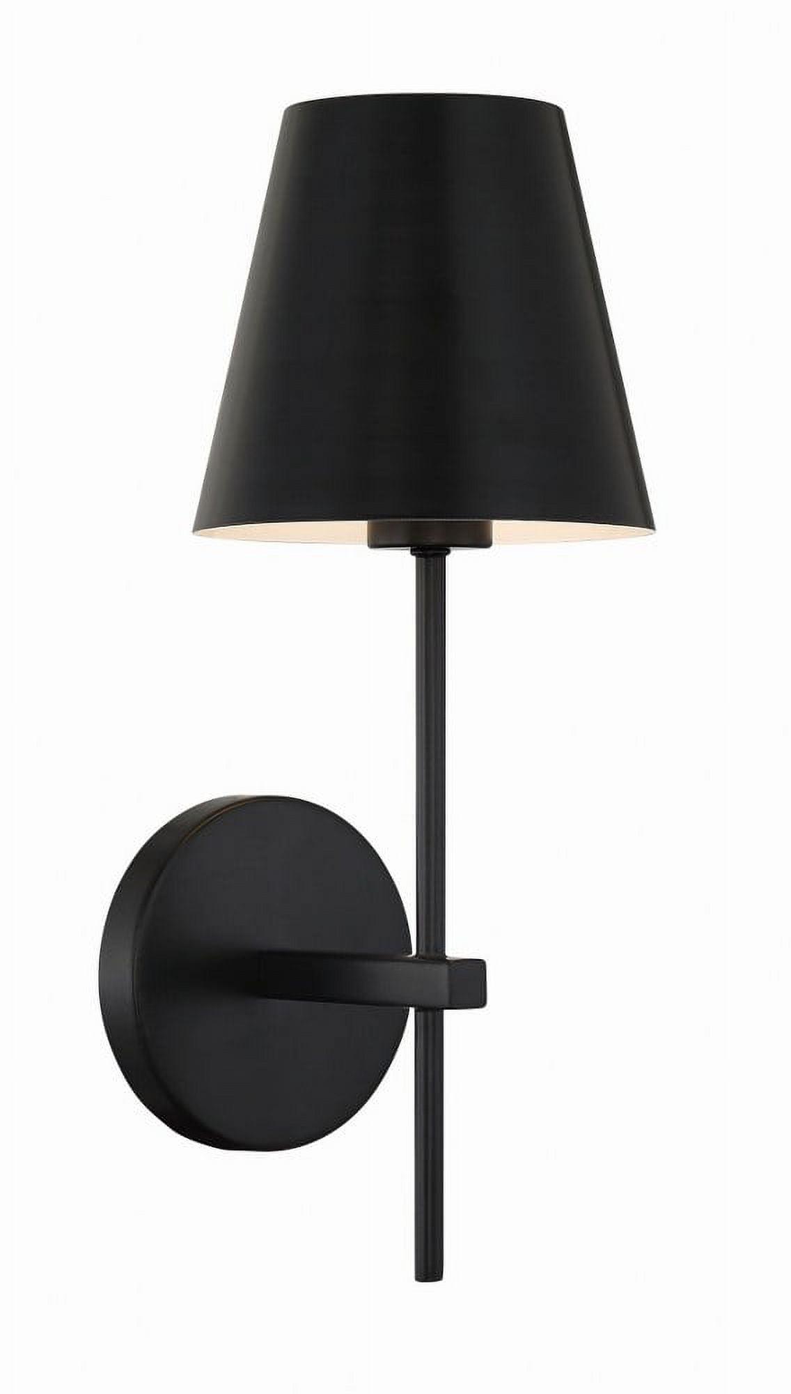 Crystorama Xavier 1 Light Matte Black Wall Mount - 6'' W x 15'' H x 7'' D