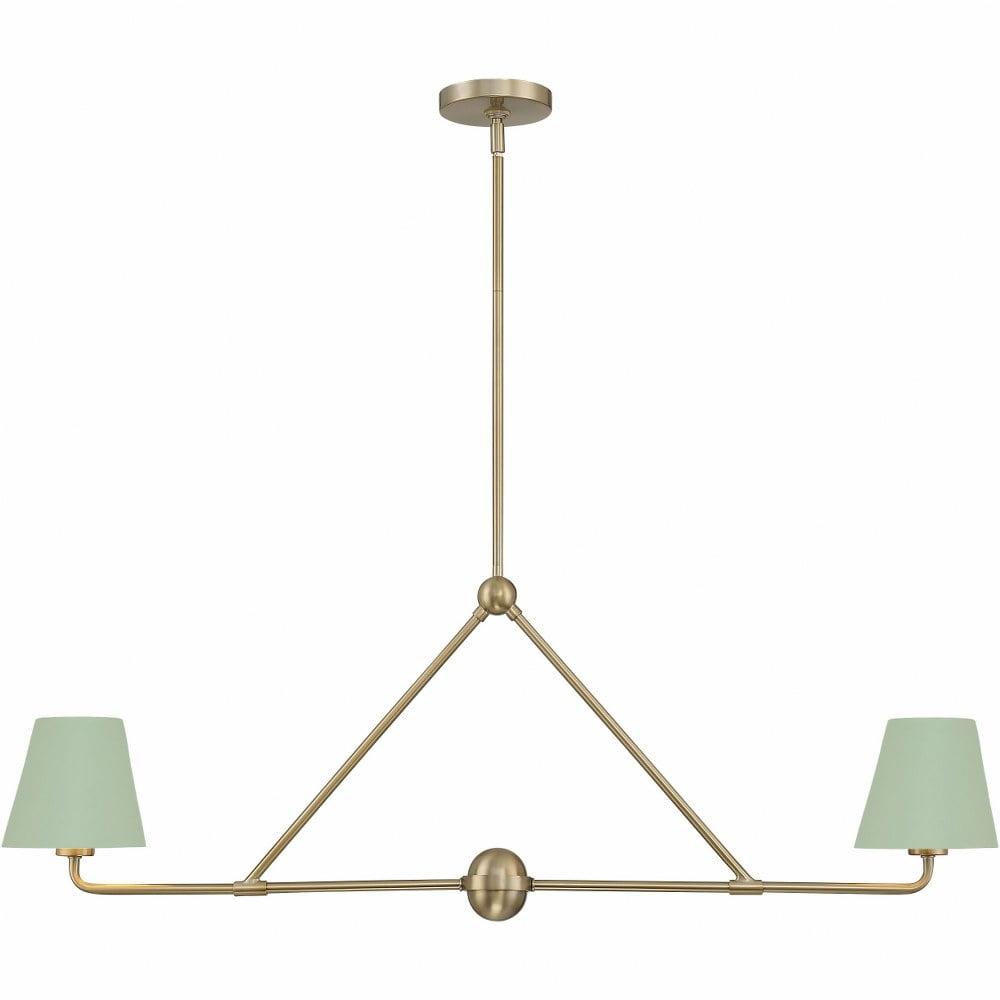 Crystorama Lighting Xavier 2 - Light Chandelier in  Vibrant Gold/Green
