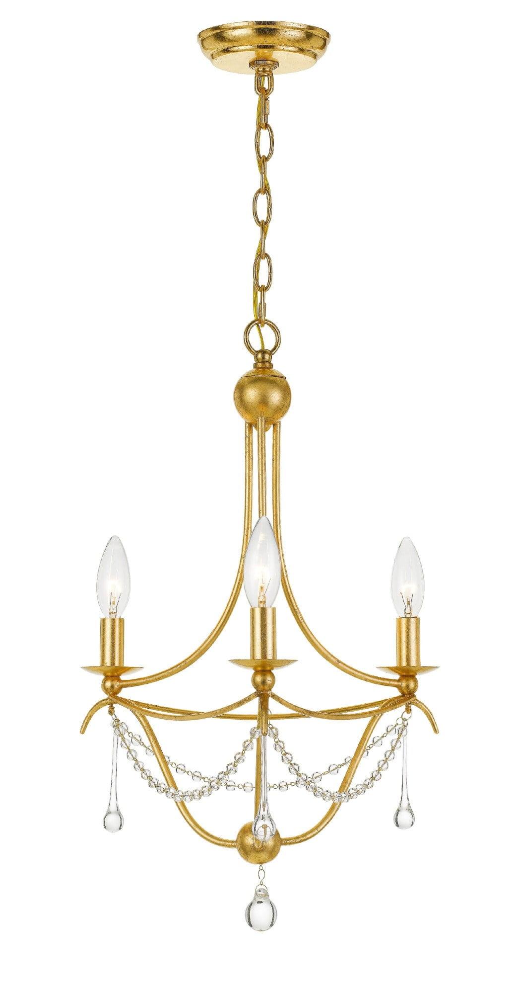Crystorama Lighting Metro 3 - Light Chandelier in  Antique Gold