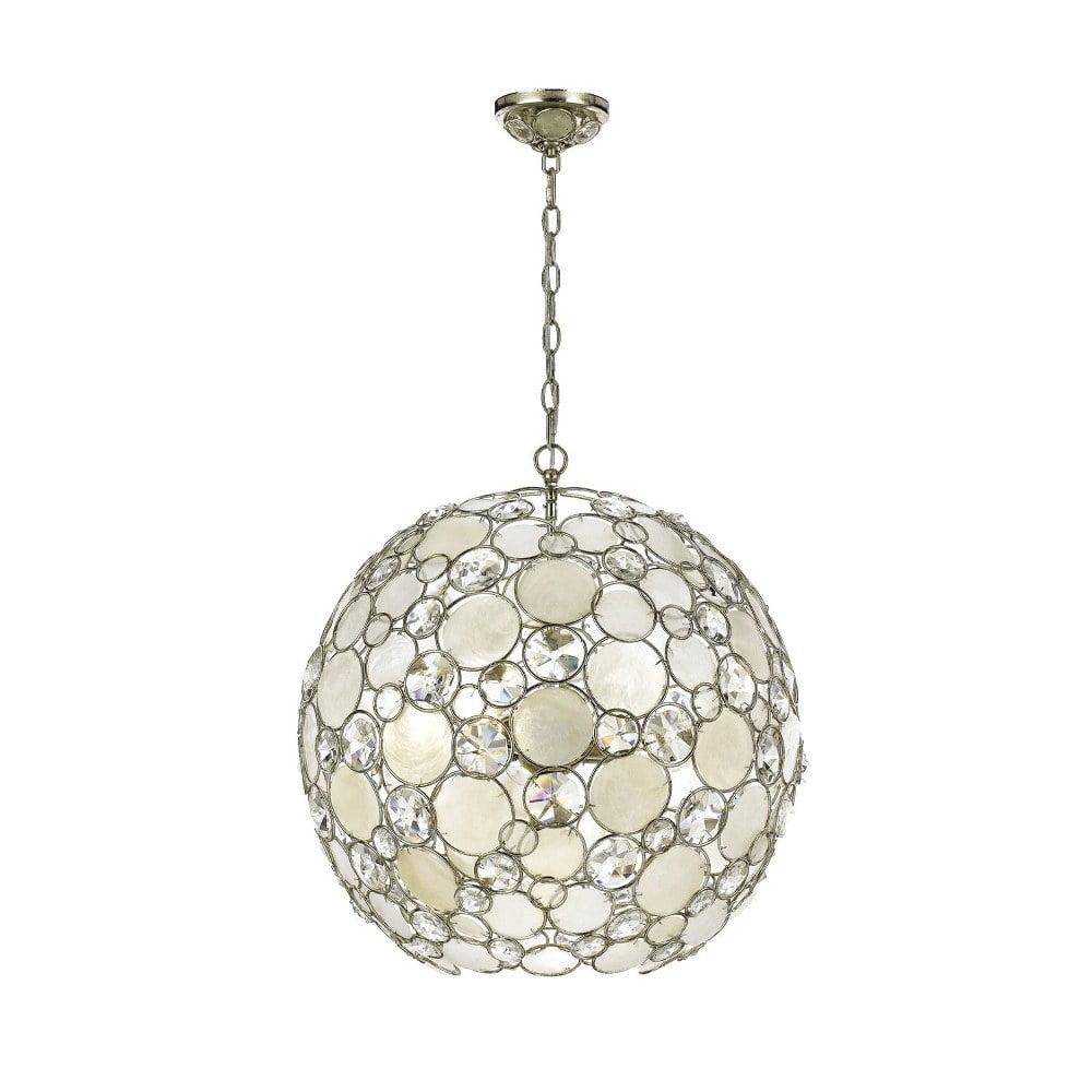 Crystorama Palla 6 Light Antique Silver Sphere Chandelier - 22'' W x 22'' H
