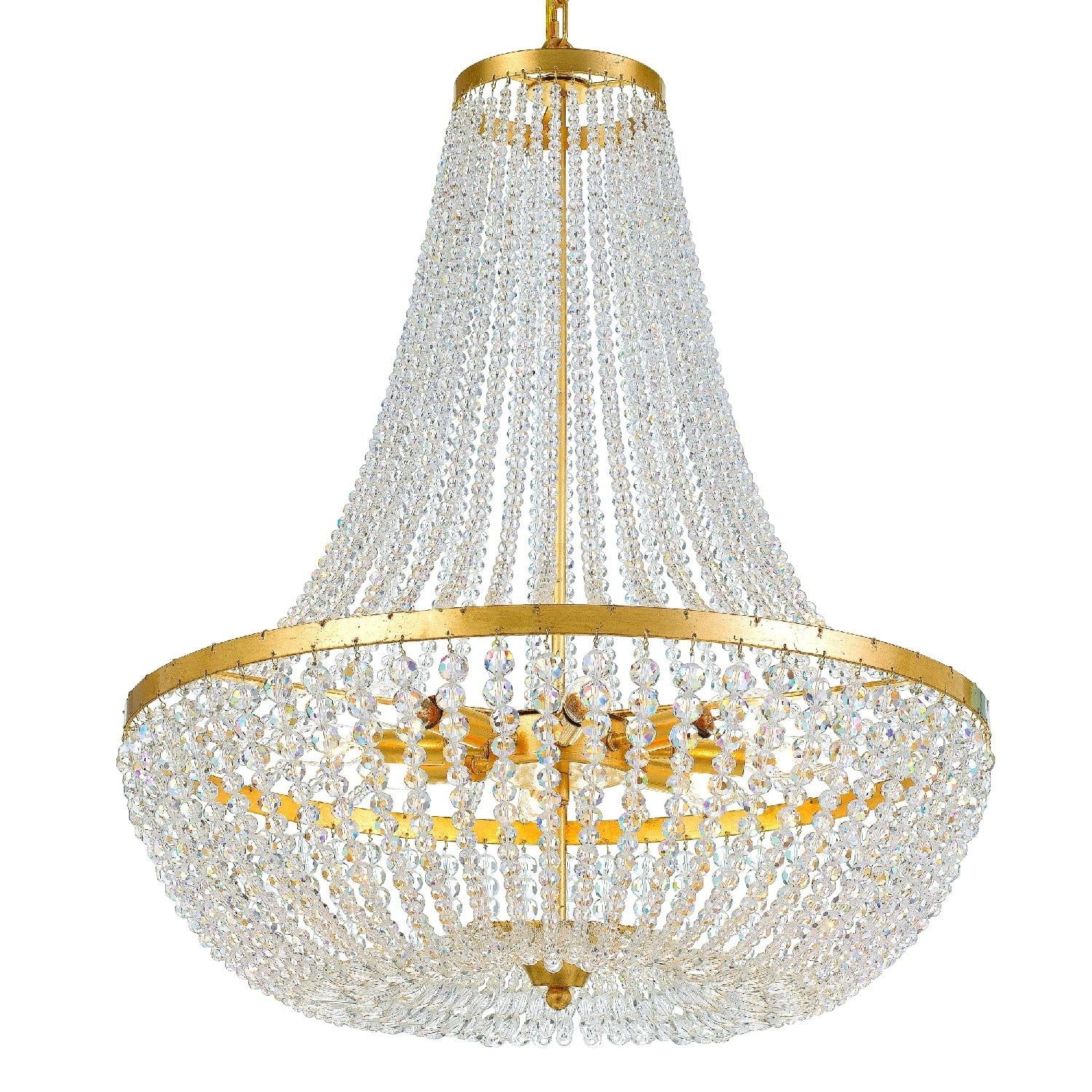 Crystorama Rylee 8 Light Antique Gold Chandelier - 24.75'' W x 31.25'' H