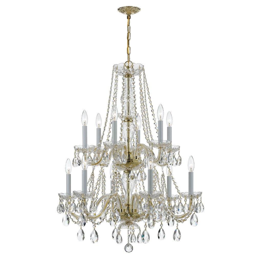 Crystorama Lighting Traditional Crystal 12 - Light Chandelier in  Polished Brass