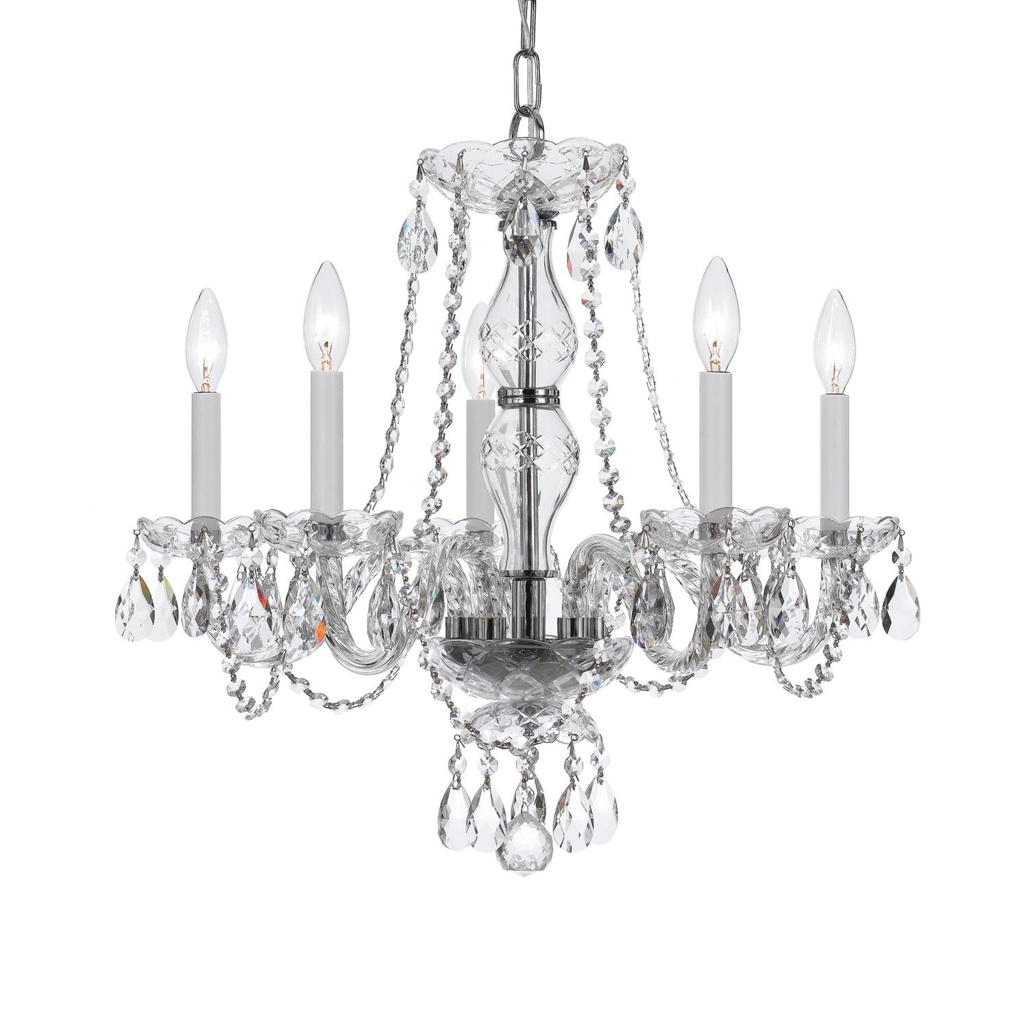 Polished Chrome Mini Crystal 5-Light Chandelier