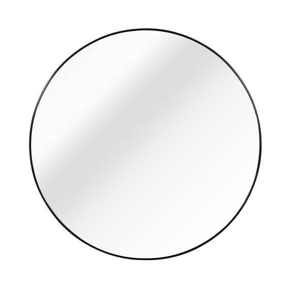 Black 16 Inch Metal Round Bathroom Mirror
