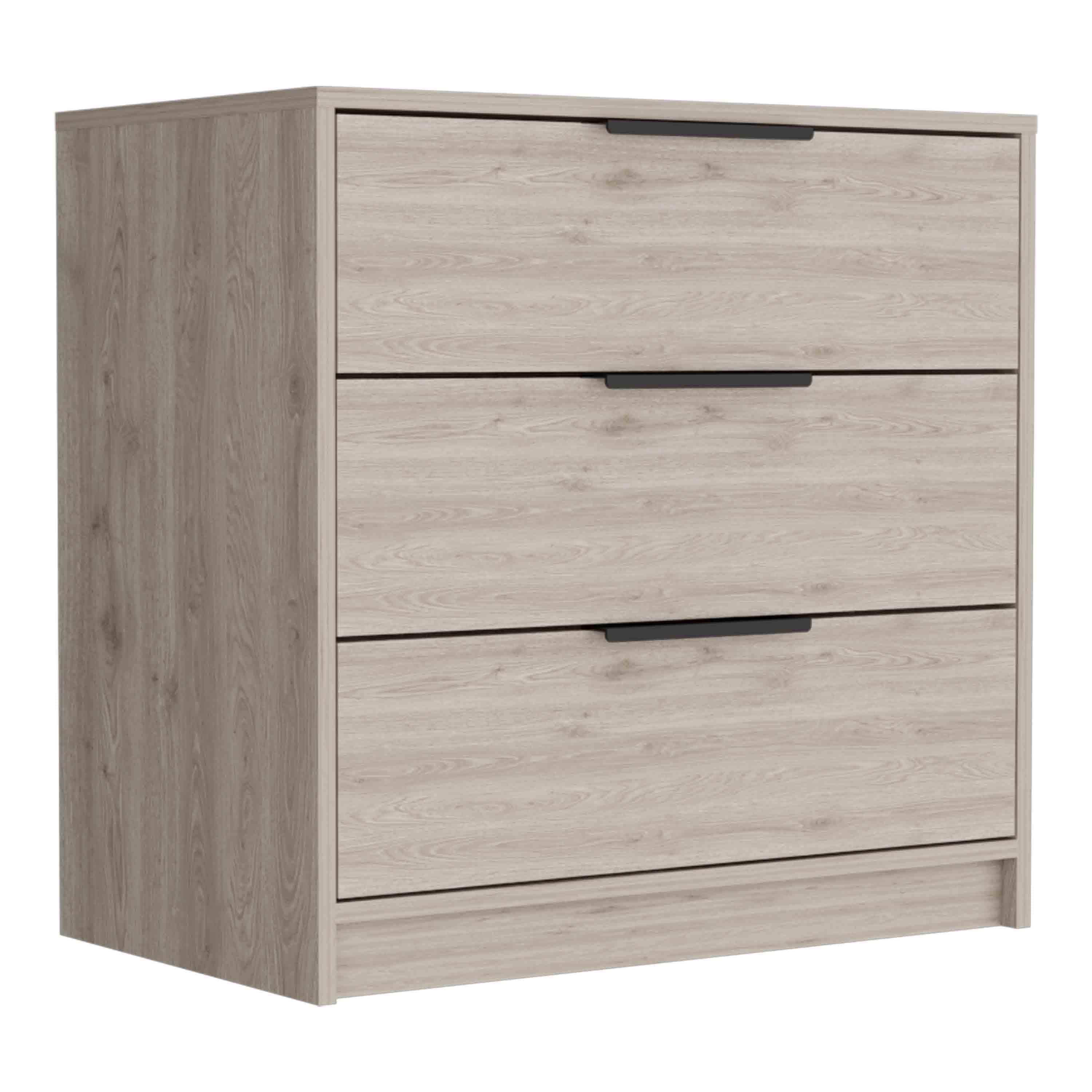 Newboti Furniture Kaia 3 Drawers Dresser, Superior Top -Light Gray 00128
