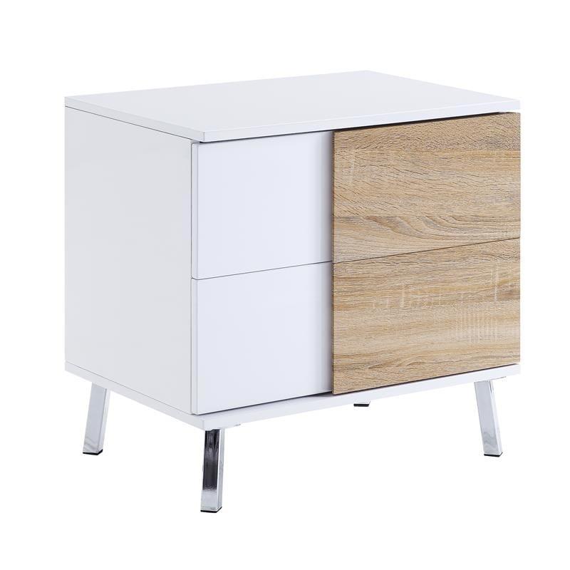 Elegance White High Gloss 22" Square End Table with Storage