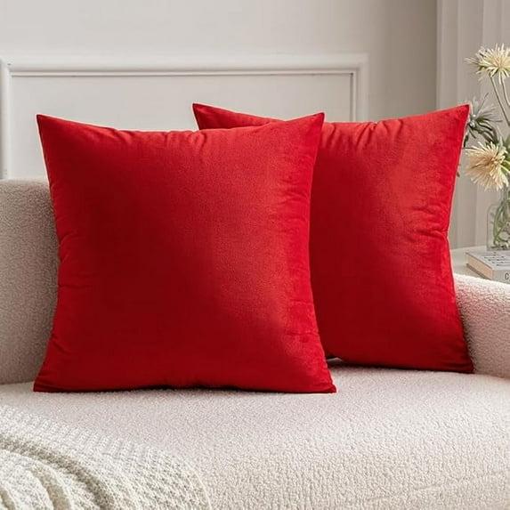 Cterwk Super Soft Velvet Square Throw Pillow Covers Decorative Cushion Cover for Bed Couch Sofa, 18x18inch, Set of 2