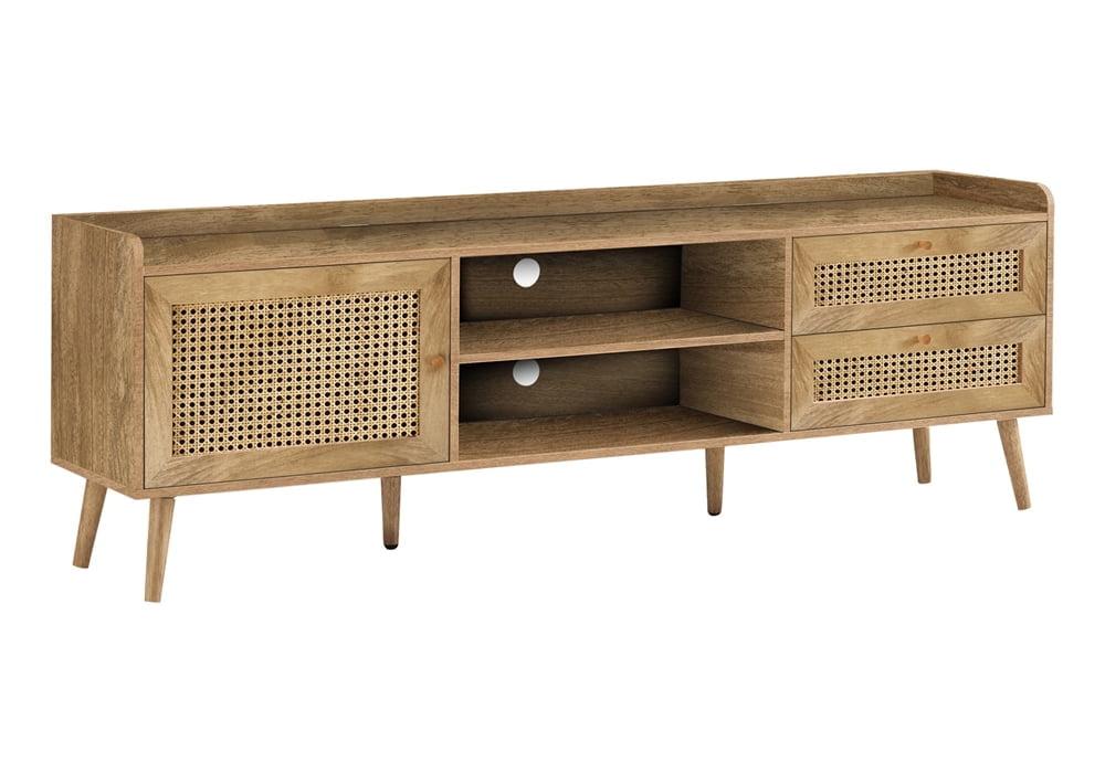 Monarch Specialties Tv Stand 72 Inch Console Media Entertainment Center Storage Cabinet Living Room Bedroom Walnut Laminate Wood Legs Transitional