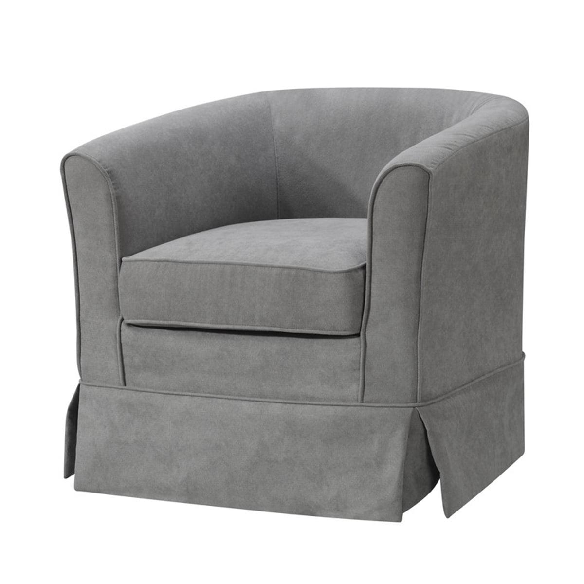 Tucker 28" Gray Woven Fabric Swivel Barrel Chair