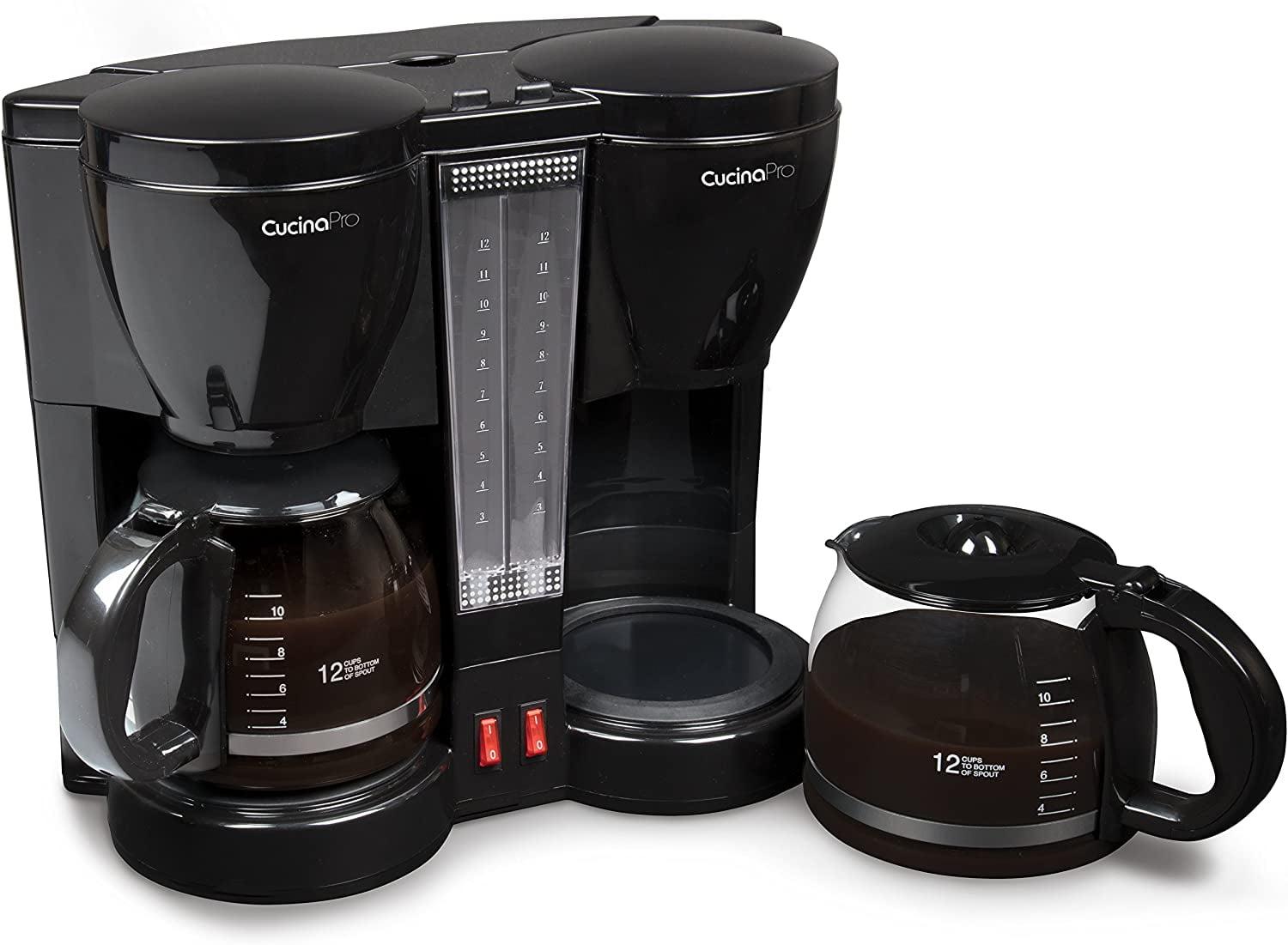 CucinaPro Double Coffee Brewer Station - Dual Drip Coffee Maker Brews two 12-cup Pots