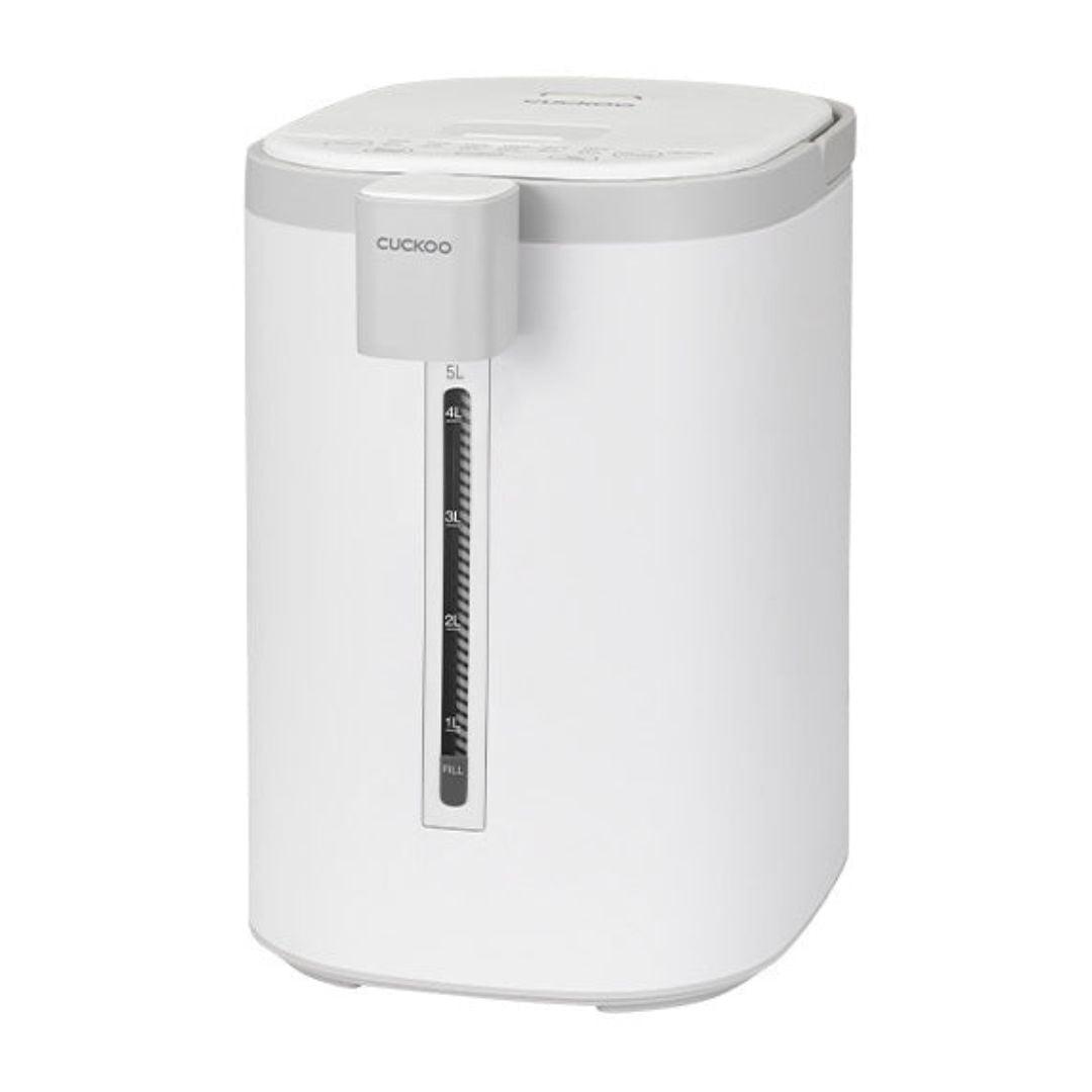 CUCKOO 5L Hot Water Dispenser and Warmer Stainless Steel Electric Kettle White: 1 Year Warranty, 850W, Dishwasher-Safe Parts