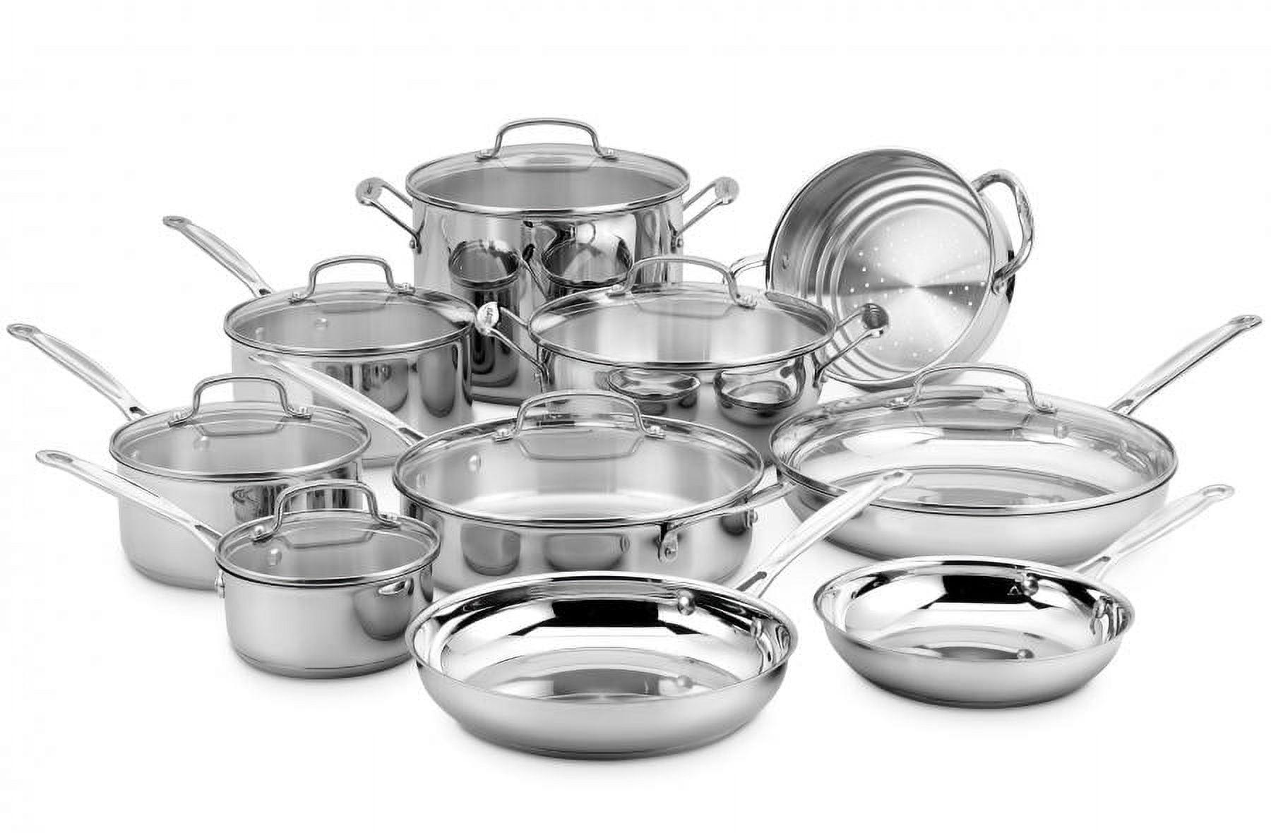 Cuisinart 17-Piece Stainless Steel Cookware Set with Steamer