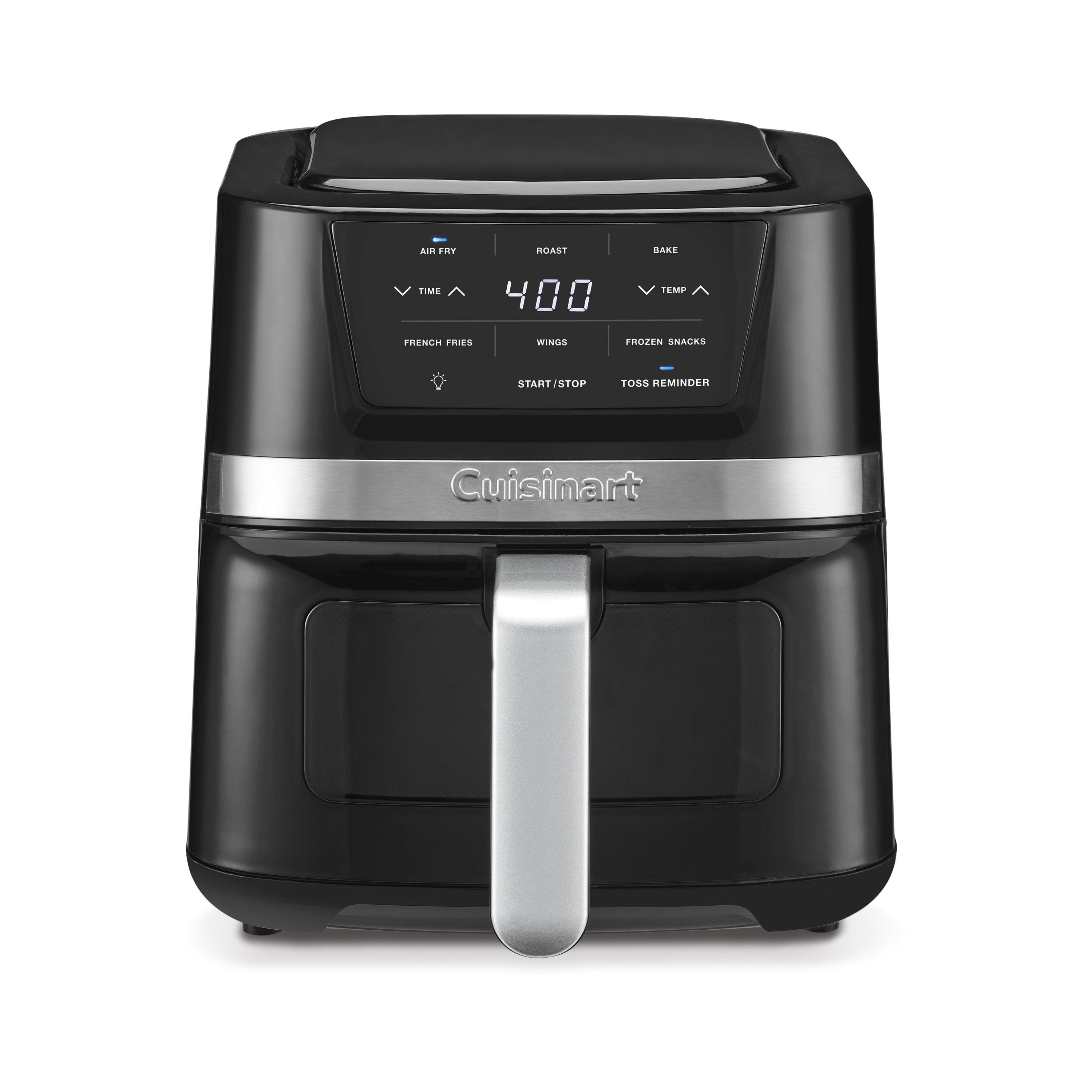 Cuisinart 2.6qt Basket Air Fryer Black/Stainless Steel Finish AIR-80: 1100W, Cool Touch Handle, Dishwasher-Safe Parts